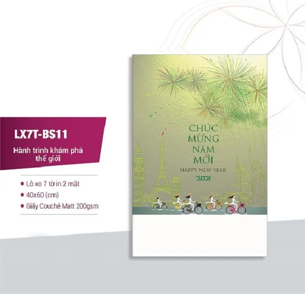 Thiết kế lịch treo tường Hành trình khám phá thế giới