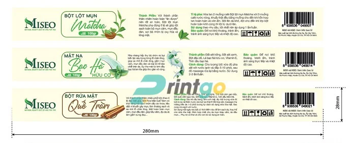 Thiết kế và in ấn bộ bao bì mỹ phẩm Miseo