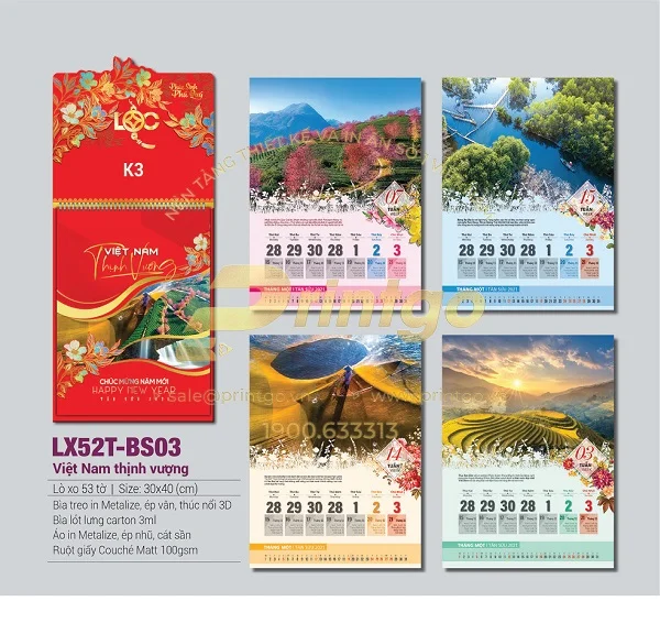 Bộ sưu tập mẫu lịch tết chủ đề Thịnh vượng sáng tạo và độc đáo