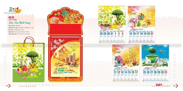 Bộ sưu tập mẫu lịch tết chủ đề Thịnh vượng sáng tạo và độc đáo