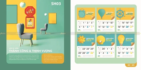 Bộ sưu tập mẫu lịch tết chủ đề Thịnh vượng sáng tạo và độc đáo