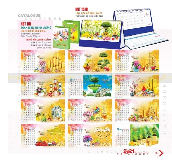 Bộ sưu tập mẫu lịch tết chủ đề Thịnh vượng sáng tạo và độc đáo