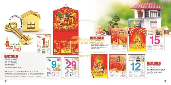 Bộ sưu tập mẫu lịch tết chủ đề Thịnh vượng sáng tạo và độc đáo