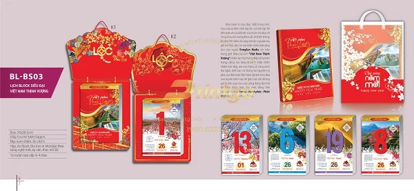 Bộ sưu tập mẫu lịch tết chủ đề Thịnh vượng sáng tạo và độc đáo
