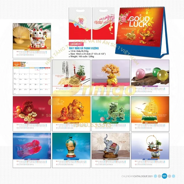 Bộ sưu tập mẫu lịch tết chủ đề Thịnh vượng sáng tạo và độc đáo