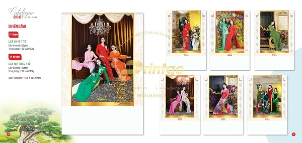 Bộ sưu tập lịch tết chủ đề Áo dài ấn tượng nhất cho dịp tết 2021
