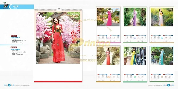 Bộ sưu tập lịch tết chủ đề Áo dài ấn tượng nhất cho dịp tết 2021