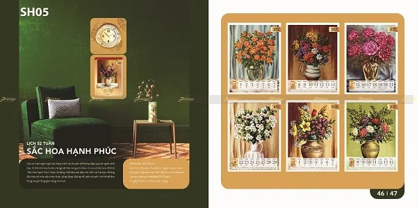 Khám phá kho mẫu lịch tết chủ đề Sắc hoa đẹp nhất dịp tết 2021