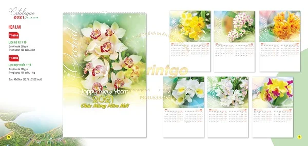 Khám phá kho mẫu lịch tết chủ đề Sắc hoa đẹp nhất dịp tết 2021