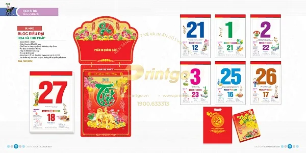 Khám phá kho mẫu lịch tết chủ đề Sắc hoa đẹp nhất dịp tết 2021