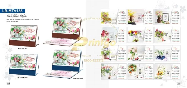 Khám phá kho mẫu lịch tết chủ đề Sắc hoa đẹp nhất dịp tết 2021
