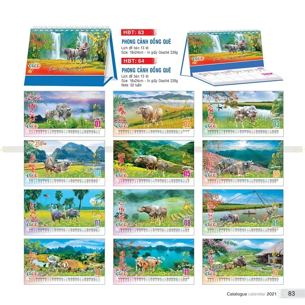 Kho mẫu lịch tết Bức tranh quê thân thương và ý nghĩa