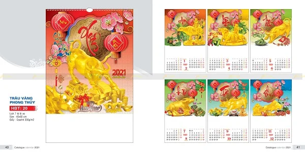 Top 20+ mẫu lịch tết Tân Sửu phát tài độc đáo và ấn tượng