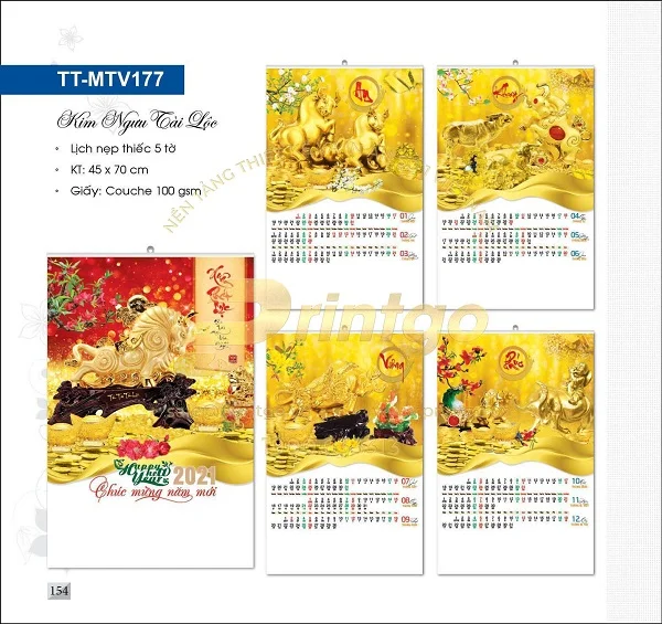 Top 20+ mẫu lịch tết Tân Sửu phát tài độc đáo và ấn tượng