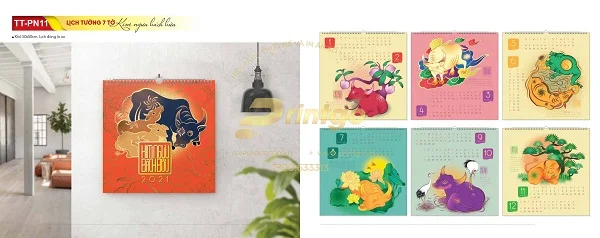 Top 20+ mẫu lịch tết Tân Sửu phát tài độc đáo và ấn tượng