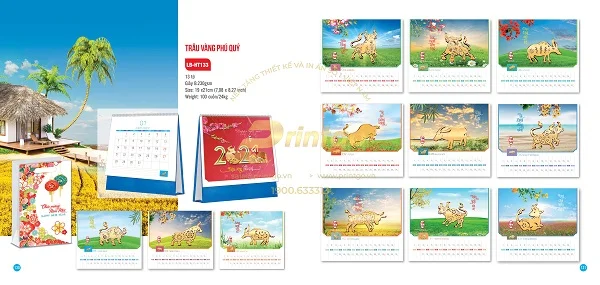 Top 20+ mẫu lịch tết Tân Sửu phát tài độc đáo và ấn tượng
