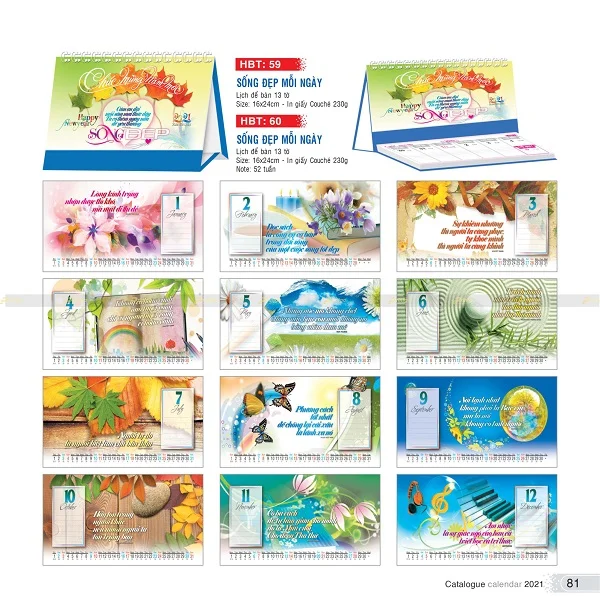 Những mẫu lịch tết Danh ngôn cuộc sống ý nghĩa nhất hiện nay