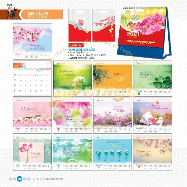 Những mẫu lịch tết Danh ngôn cuộc sống ý nghĩa nhất hiện nay