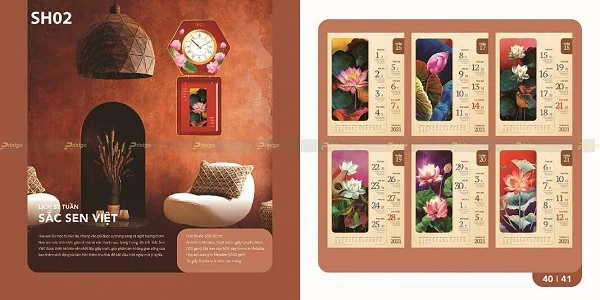 Những mẫu lịch tết Sen Việt ấn tượng nhất cho dịp tết Tân Sửu 2021