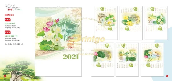 Những mẫu lịch tết Sen Việt ấn tượng nhất cho dịp tết Tân Sửu 2021