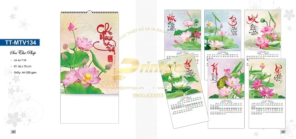 Những mẫu lịch tết Sen Việt ấn tượng nhất cho dịp tết Tân Sửu 2021