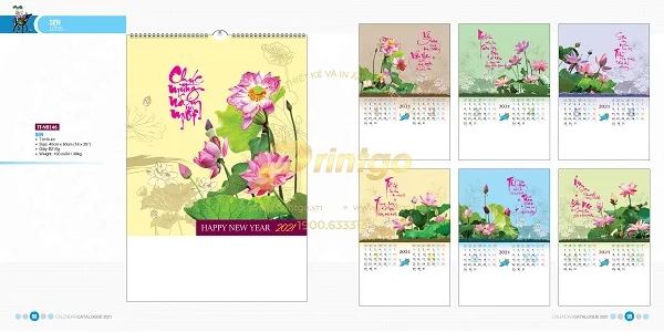 Những mẫu lịch tết Sen Việt ấn tượng nhất cho dịp tết Tân Sửu 2021