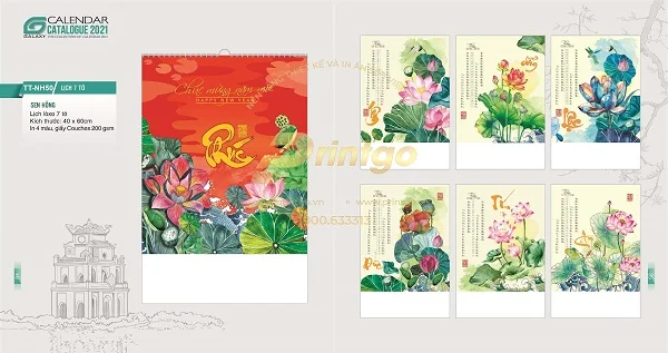 Những mẫu lịch tết Sen Việt ấn tượng nhất cho dịp tết Tân Sửu 2021