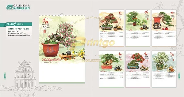 Những mẫu lịch tết chủ đề Trà đạo đẹp nhất hiện nay