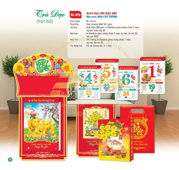 Những mẫu lịch tết chủ đề Trà đạo đẹp nhất hiện nay