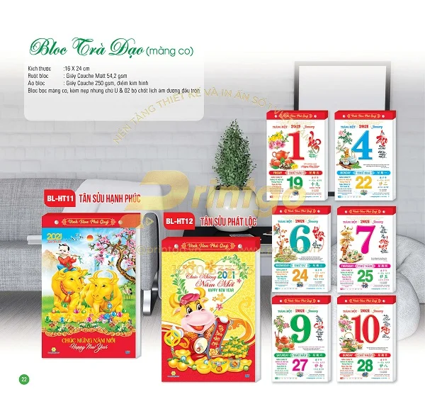 Những mẫu lịch tết chủ đề Trà đạo đẹp nhất hiện nay