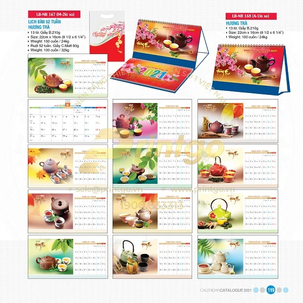 Những mẫu lịch tết chủ đề Trà đạo đẹp nhất hiện nay
