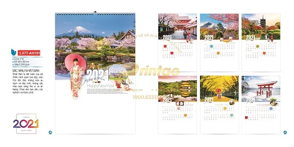  Những mẫu lịch tết Vẻ đẹp Nhật Bản ấn tượng nhất hiện nay