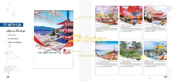  Những mẫu lịch tết Vẻ đẹp Nhật Bản ấn tượng nhất hiện nay