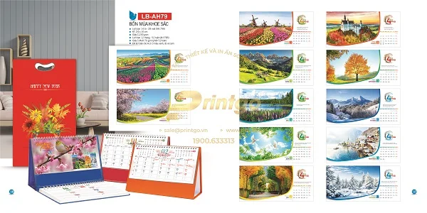 Tổng hợp các mẫu lịch tết Bốn mùa khoe sắc ấn tượng nhất 