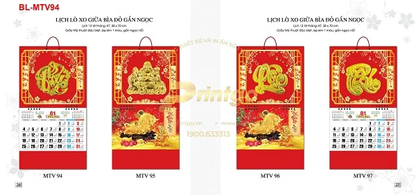 Tổng hợp các mẫu lịch tết Tài lộc được ưa chuộng nhất hiện nay