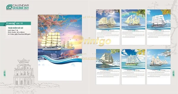 Tổng hợp những mẫu lịch tết Thuận buồm xuôi gió 