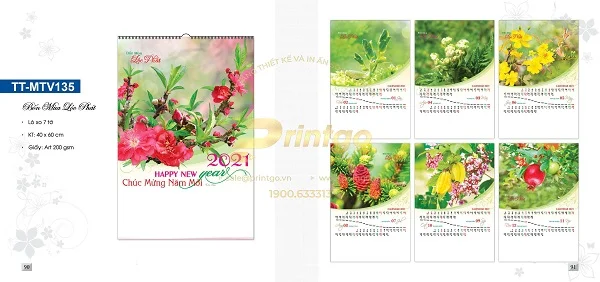Top 10+ mẫu lịch tết chủ đề Lộc xuân chào đón năm mới 2021