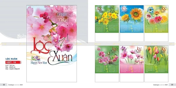 Top 10+ mẫu lịch tết chủ đề Lộc xuân chào đón năm mới 2021