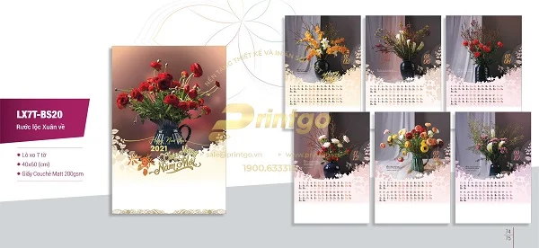 Top 10+ mẫu lịch tết chủ đề Lộc xuân chào đón năm mới 2021