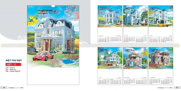 Top 20+ mẫu lịch tết Biệt thự xe hot nhất dịp tết Tân Sửu