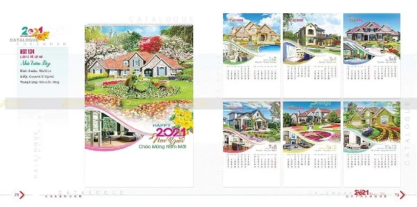Top 20+ mẫu lịch tết Biệt thự xe hot nhất dịp tết Tân Sửu