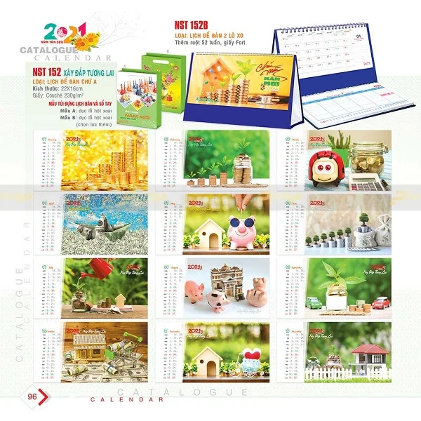 Trọn bộ mẫu lịch tết chủ đề Thành công 