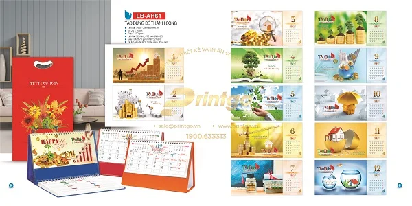 Trọn bộ mẫu lịch tết chủ đề Thành công 