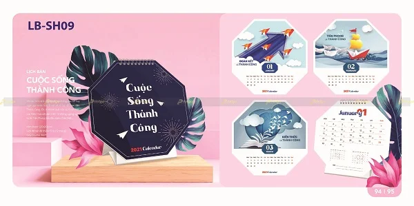 Trọn bộ mẫu lịch tết chủ đề Thành công 