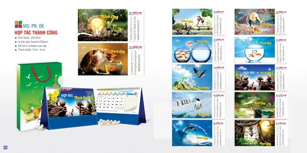 Trọn bộ mẫu lịch tết chủ đề Thành công 