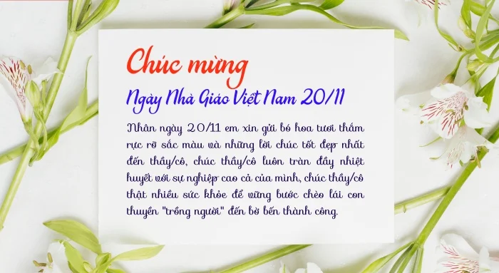 Những lời chúc hay được thiết kế trên thiệp chúc mừng