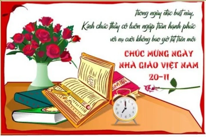 Mẫu thiệp mừng 20/11 đơn giản, truyền tải thông điệp rõ ràng