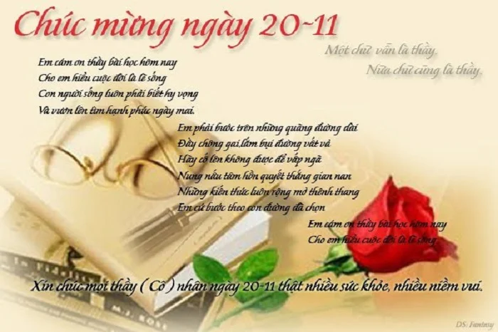 Thơ hay dành tặng thầy cô ngày Nhà giáo Việt Nam