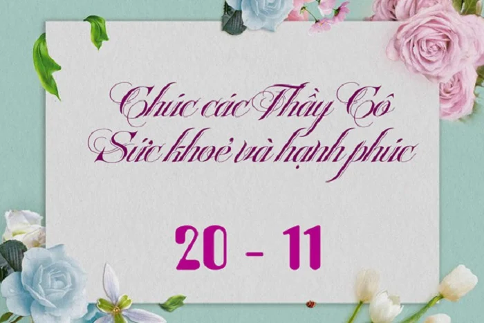 Hình ảnh 20/11 đơn giản, nhẹ nhàng với những cánh hồng tươi thắm