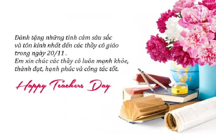 Ảnh 20/11 về lời chúc hay dành tặng thầy cô